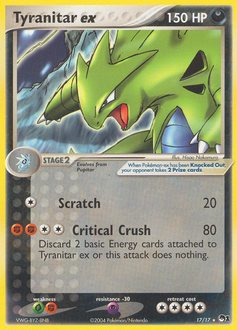 Tyranitar ex, POP Series 1 #17, Pokémon TCG card