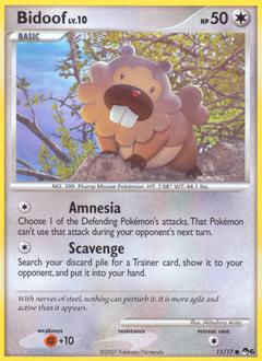 Bidoof, POP Series 6 #11, Pokémon TCG card
