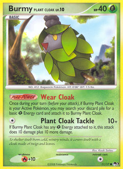 Burmy Plant Cloak, POP Series 7 #11, Pokémon TCG card