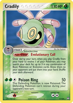 Cradily, Power Keepers #7, Pokémon TCG card