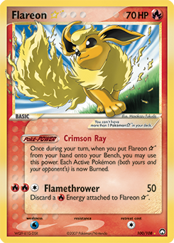 Flareon ★, Power Keepers #100, Pokémon TCG card