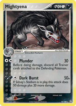 Mightyena, Power Keepers #18, Pokémon TCG card