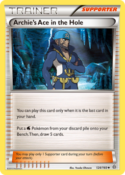 Archie's Ace in the Hole, Primal Clash #124, Pokémon TCG card