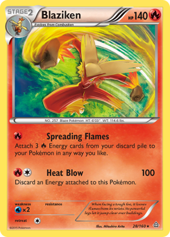 Blaziken, Primal Clash #28, Pokémon TCG card