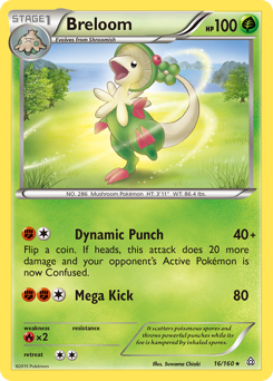 Breloom, Primal Clash #16, Pokémon TCG card