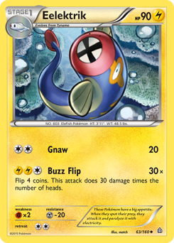 Eelektrik, Primal Clash #63, Pokémon TCG card