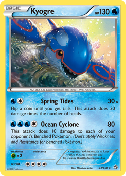 Kyogre, Primal Clash #53, Pokémon TCG card