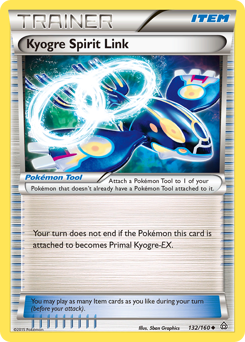 Kyogre Spirit Link, Primal Clash #132, Pokémon TCG card