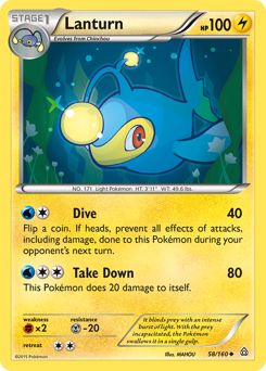 Lanturn, Primal Clash #58, Pokémon TCG card