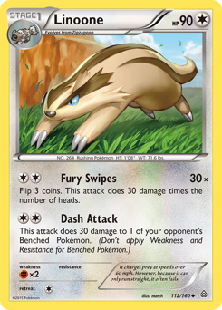 Linoone, Primal Clash #112, Pokémon TCG card