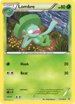 Lombre, Primal Clash #11, Pokémon TCG card