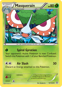 Masquerain, Primal Clash #14, Pokémon TCG card
