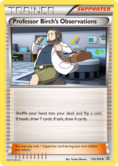 Professor Birch's Observations, Primal Clash #134, Pokémon TCG card