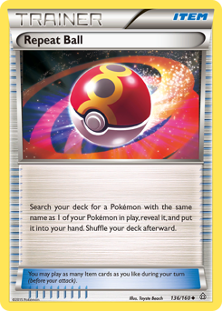 Repeat Ball, Primal Clash #136, Pokémon TCG card