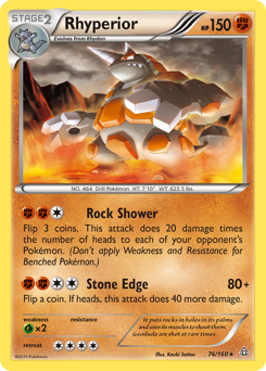 Rhyperior, Primal Clash #76, Pokémon TCG card