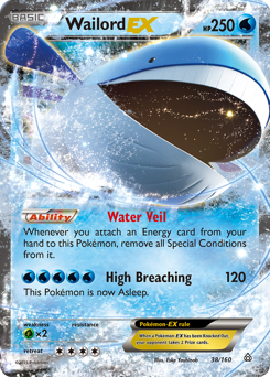 Wailord-EX, Primal Clash #38, Pokémon TCG card