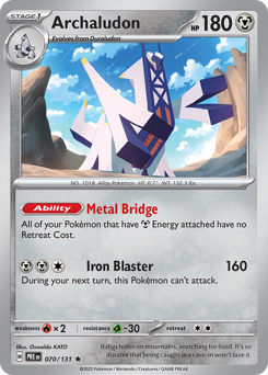 Archaludon, Prismatic Evolutions #70, Pokémon TCG card