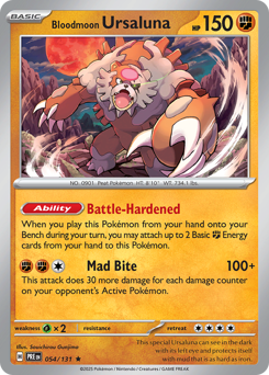 Bloodmoon Ursaluna, Prismatic Evolutions #54, Pokémon TCG card