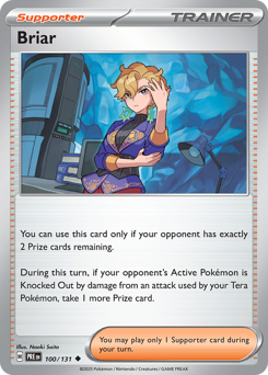 Briar, Prismatic Evolutions #100, Pokémon TCG card