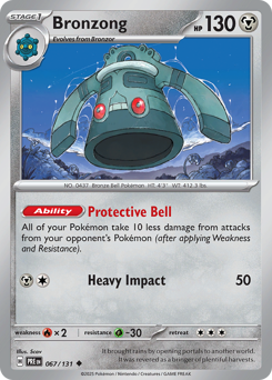 Bronzong, Prismatic Evolutions #67, Pokémon TCG card