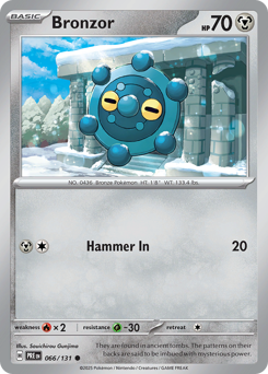 Bronzor, Prismatic Evolutions #66, Pokémon TCG card