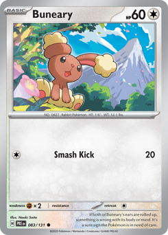 Buneary, Prismatic Evolutions #83, Pokémon TCG card
