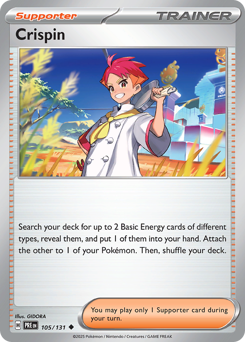 Crispin, Prismatic Evolutions #105, Pokémon TCG card