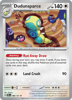 Dudunsparce, Prismatic Evolutions #80, Pokémon TCG card