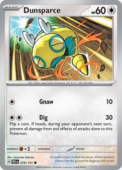 Dunsparce, Prismatic Evolutions #79, Pokémon TCG card