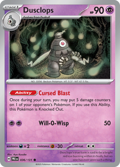 Dusclops, Prismatic Evolutions #36, Pokémon TCG card