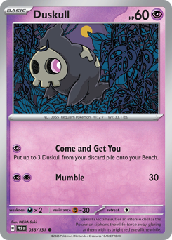 Duskull, Prismatic Evolutions #35, Pokémon TCG card