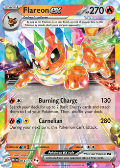 Flareon ex, Prismatic Evolutions #14, Pokémon TCG card