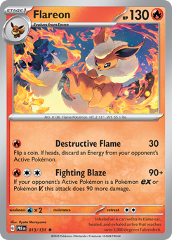 Flareon, Prismatic Evolutions #13, Pokémon TCG card