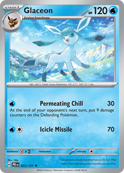 Glaceon, Prismatic Evolutions #25, Pokémon TCG card