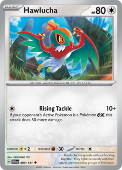 Hawlucha, Prismatic Evolutions #89, Pokémon TCG card