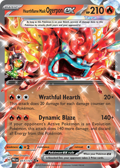 Hearthflame Mask Ogerpon ex, Prismatic Evolutions #17, Pokémon TCG card