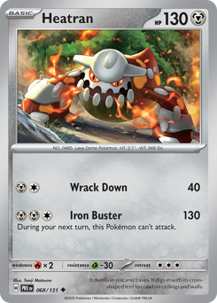 Heatran, Prismatic Evolutions #68, Pokémon TCG card