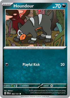 Houndour, Prismatic Evolutions #62, Pokémon TCG card