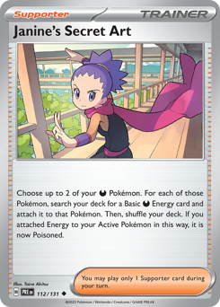 Janine's Secret Art, Prismatic Evolutions #112, Pokémon TCG card