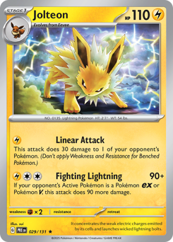Jolteon, Prismatic Evolutions #29, Pokémon TCG card