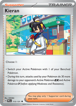 Kieran, Prismatic Evolutions #113, Pokémon TCG card