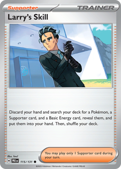 Larry's Skill, Prismatic Evolutions #115, Pokémon TCG card