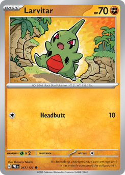 Larvitar, Prismatic Evolutions #47, Pokémon TCG card