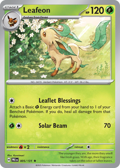 Leafeon, Prismatic Evolutions #5, Pokémon TCG card