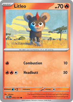 Litleo, Prismatic Evolutions #15, Pokémon TCG card