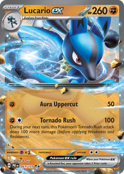 Lucario ex, Prismatic Evolutions #51, Pokémon TCG card
