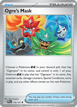 Ogre's Mask, Prismatic Evolutions #118, Pokémon TCG card