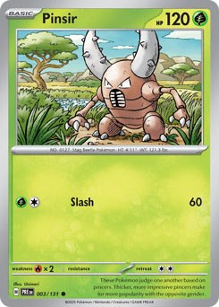 Pinsir, Prismatic Evolutions #3, Pokémon TCG card