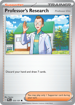 Professor's Research, Prismatic Evolutions #123, Pokémon TCG card