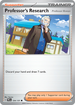 Professor's Research, Prismatic Evolutions #124, Pokémon TCG card